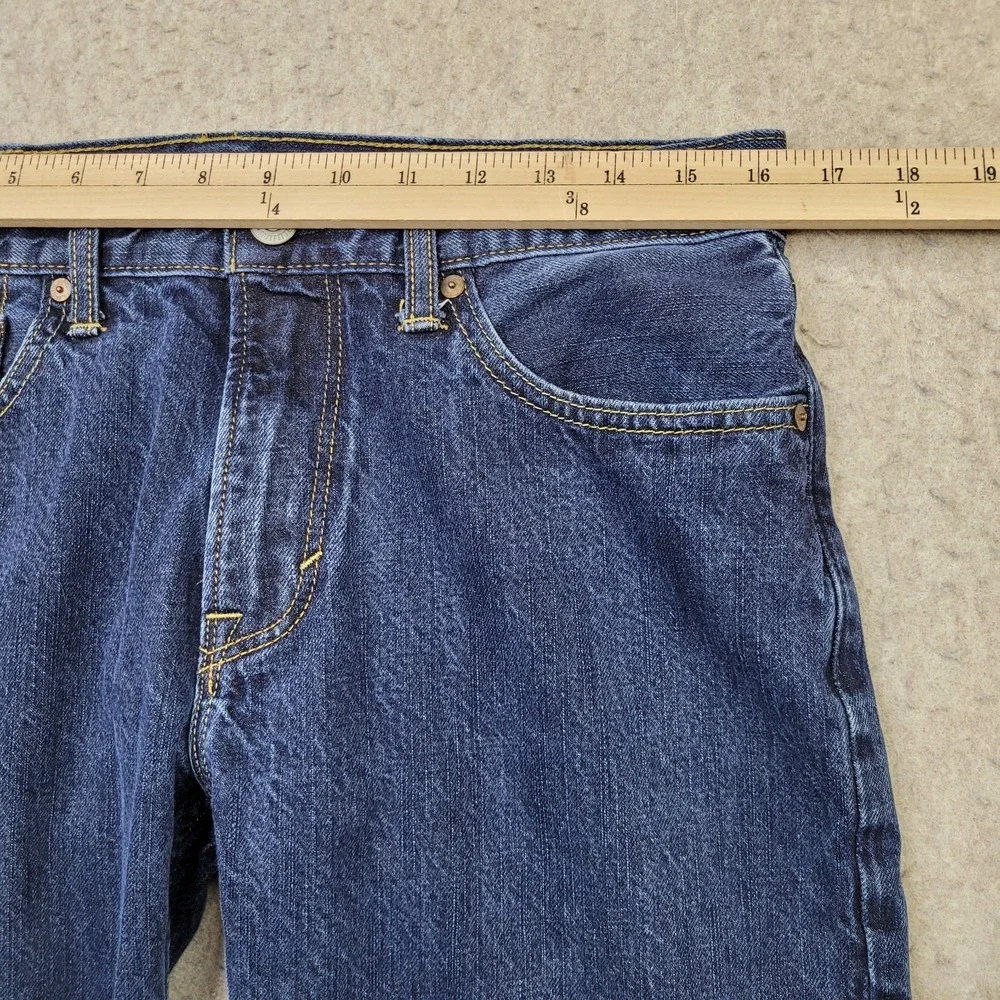 Vintage American Eagle Slim Straight Jeans Mens 32x34 Blue Dark Wash Denim - Picture 8 of 12
